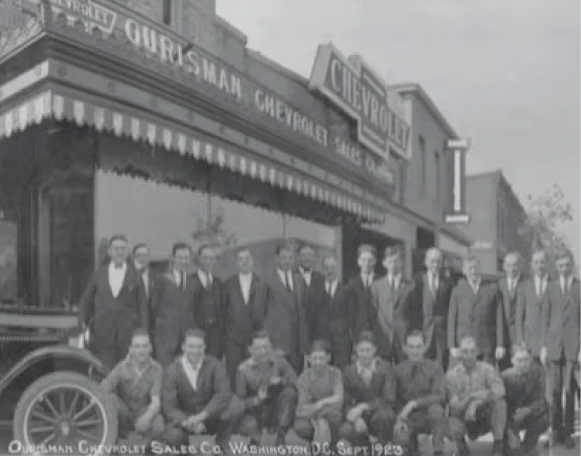 Staff photo of the original Ourisman Chevrolet delearship.